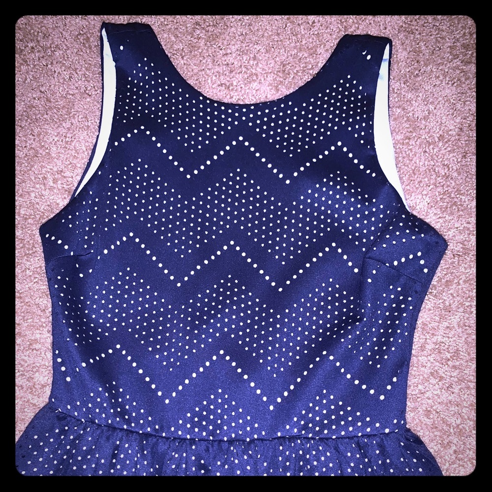 Blue Mini Fit & Flare Dress